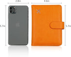 Melsbrinna Rfid Passport Holder for Travel women/Men, Cute Passport Wallet Rfid Blocking Card Slots, Rfid Passport Cover/CaseTravel Wallet, Passport Book Holder (1, Orange)