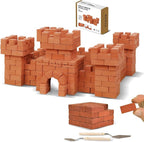 Knight Bricklayer Brick and Mortar Construction Set, Clay Mini Bricks & Cinder Blocks, DIY Mini House Kit, STEM Building Toy, Kids Brick Mortar Set, Reusable Blocks, Ages 8+, Birthday Gift