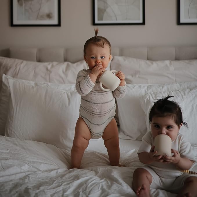 mushie 100% Silicone Training Cup & Straw for Toddlers | 6 Months+ (Dinosaurs)