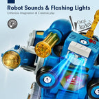 hahaland 5 Year Old Boy Birthday Gift - STEM Toys for Ages 5-7, Toy for 5 6 Year Old Boy, 5 in 1 Building Take Apart Trucks Transform to Robot, Boys Toys Stocking Stuffers for Kids Christmas Ages 5-8