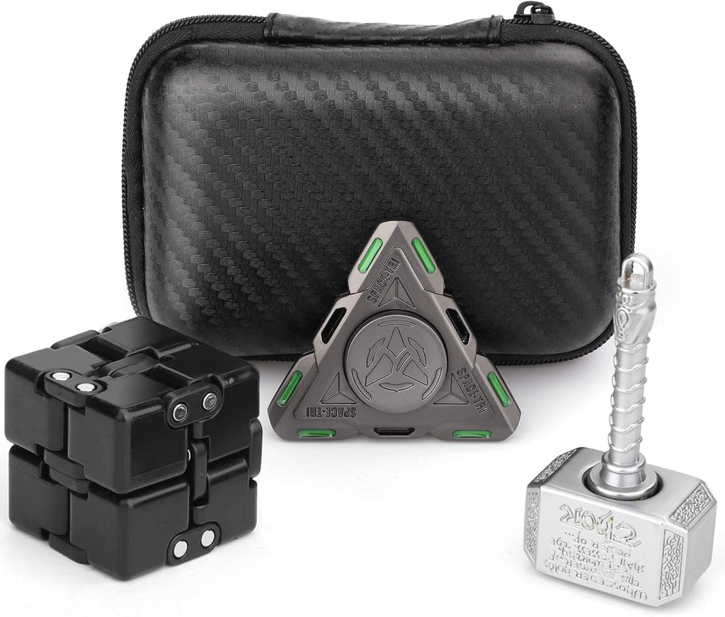 Handheld Mini Fidget Toy Set Fidget,Infinity Cube,Fidget Cube,Glow in The Dark Fidget Spinner Stress and Anxiety Relief Stuffer Gift for Teen Kids Adults with