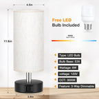 Small Touch Bedside Lamp for Bedroom - Table Lamps for Nightstand, Minimalist Night Stands Light Lamp, Desk Lamps for Reading, Kids, Living Room, Office, Dorm