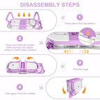 MoreFeel Collapsible Baby Bathtub for Newborn with Thermometer & 1 Hooded Towel & 1 Soft Floating Cushion,Portable Travel Bathtub with Drain Hole, Durable Foldable Baby Tubs for Infants to Toddler