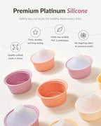 Moyuum Silicone Microwave Steamer | Made in Korea, Baby Food Maker Bowl with Lid, Egg and Vegetable Steam Cooker, Japanese Donabe Inspired Cooking Pot, Dishwasher Safe(Large, Violet)