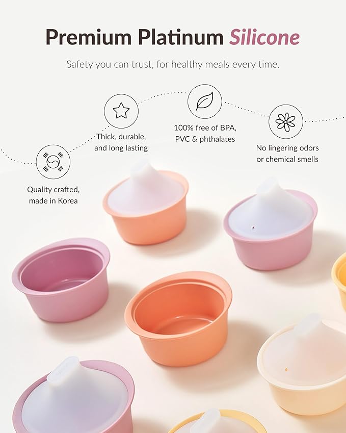 Moyuum Silicone Microwave Steamer | Made in Korea, Baby Food Maker Bowl with Lid, Egg and Vegetable Steam Cooker, Japanese Donabe Inspired Cooking Pot, Dishwasher Safe(Large, Violet)
