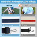 JXM Safety Harness for Active Childs with Quick Grab Handle, Teens Youth Secure Walking Harness with Autism Awareness and Pouch, Adjustable Tether Leash for Autism ADHD Special Needs Child Kids