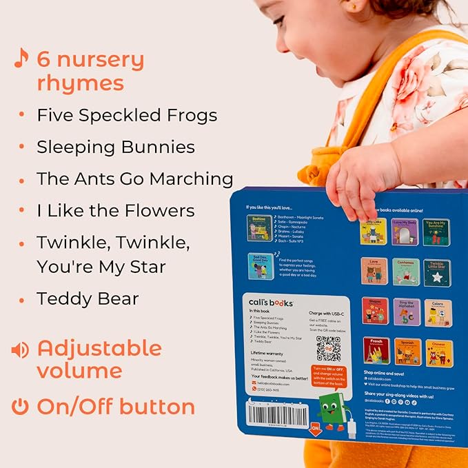 Cali’s Books Wind Down – USB-C Rechargeable Baby Book for Toddlers 1-3 | Expert-Designed Bedtime Musical Book with Gentle Activities and Affirmations for a Calming Nightly Routine