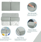 Bath Kneeler and Elbow Rest Pad, Thick Quick Dry Kneeling Pad, Elbow Support, Large Bathtub Kneeling Mat with Toy Organizer for Baby Bathing (Grey)