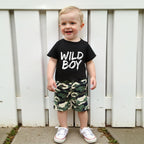 wdehow Toddler Kids Baby Boy Summer Clothes Sets 1T 2T 3T 4T 5T Letter Print Short Sleeve Tops Camouflage Shorts Outfits