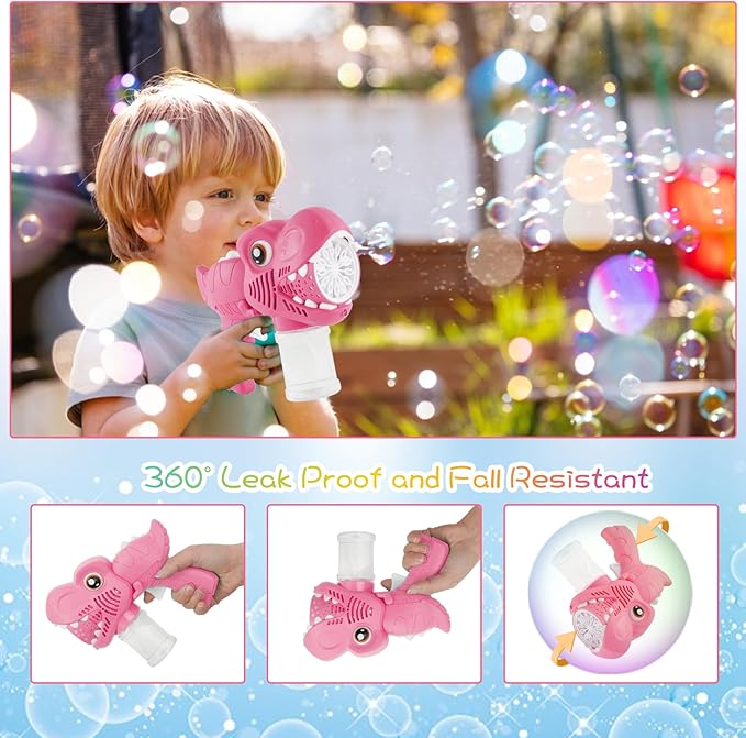 Onory 1 Pack Bubble Gun Machine for Kids, Bubble Gun with Bubble Solutions for Boys Girls, Bubble Blaster for Summer Toy, Party Favors, Outdoor & Indoor Activity, Birthday Gift, Bubble Blower