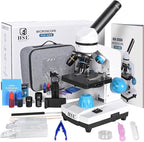 HSL Microscope for Kids,40X-2000X monocular Microscopes for Adults Students Beginner with LAD Set,Dual LED Phone Adapter Powerful Biological Microscopes for School Boys Girls Home Education Laboratory