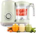 Baby Food Maker, 4 in 1 Baby Food Processor and Steamer, Puree Blender, Multifunctional Baby Puree Maker, Dishwasher Safe (Green)