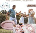 Baby Lounger Cover Only for Newborns, 100% Cotton Soft Portable Baby Nest Lounger Cover, Breathable Infant Lounger Replacement Cover, Lounger Pillow Cover Fit for Snuggle Me, Cover Only(Pink)