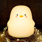 Penguin LED Night Light for Kids, Cute Nursery Color Changing Kids Night Light with Tap Control, USB Rechargeable Portable Squishy Silicone Soft Lamp Gifts for Baby Girls Boys Toddler Children Bedroom