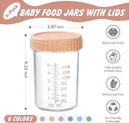 DRKIO 6 Pack Glass Baby Food Storage Containers - 8 Oz Baby Food Jars with Lids Baby Food Maker Microwave Dishwasher Freezer Safe 100% Leak Proof BPA Free Reusable