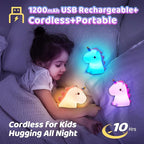 ONEFIRE Unicorn Night Light for Kids,【Cute Gifts&Remote】 16 Colors Cute Night Light,5 Lightness & Last 10H Nightlight for Kids Room,Soft Lamp