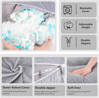 Chilling Home Memory Foam Pregnancy Pillow, J Shape Pregnancy Pillows for Sleeping, Body Pillow for Adults, Maternity Pillow for Pregnant Women, with Velvet Removable Cover, Light Grey