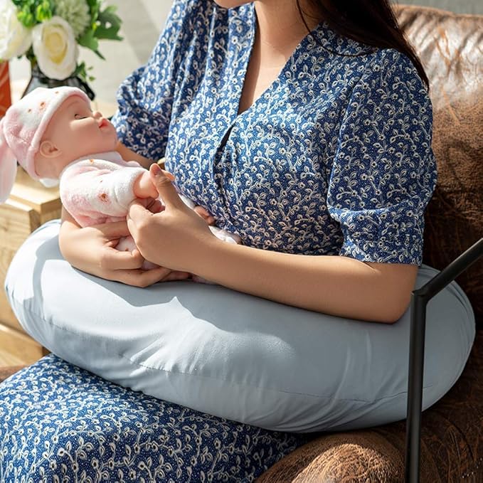 Nursing Pillow with 2 Covers, Feeding Pillows for Breastfeeding, Baby Nursing Pillow, Machine Washable