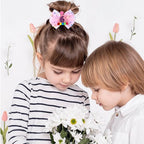 Birthday Hair Bow for Baby Girls 1 2 3 4 5 6 Year Old Sprinkle Hair Clips Happy Birthday Decorations for Girls Toddlers With Pom-Poms Ice Cream Candy Party Pink Hair Accessories for 6th Sweet Party