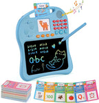 Kids Educational Learning Toys with Math Games,Talking Flash Cards and Writing Drawing Tablet, Speech Therapy Autism Sensory Toys Gifts for Toddler Preschool Activities Boys Girls Ages 3-10 (Blue)