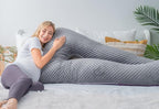 Meiz Pregnancy Pillow, Pregnancy Body Pillow, Pregnancy Pillows for Sleeping, Maternity Pillow for Pregnant Women with Velvet Cover, Grey & Purple