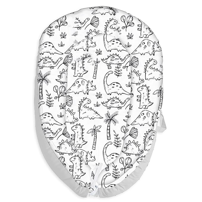 Baby Lounger for Newborn Cover - Newborn Lounger Cover for 0-12 Months, Breathable & Portable Infant Lounger Cover - Soft Baby Floor Seat Cover for Travel, Newborn Essentials - Baby Snuggle Dinosaur