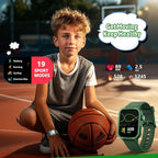 Smart Watch for Kids No Phone Needed, Tempered Glass Fitness Tracker Boy Teens with 19 Sport Modes, Pedometer, Sleep Monitor, Kids Watch Birthday Gifts Toy Gift for Girls Boys 6-16 (Green)