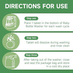 120PCS Baby Bottle Washer Tablets for Momcozy & Baby Brezza Pro, Natural Enzyme Detergent,Deep Cleaning, Chlorine & Fragrance Free, No Residue, Universal Fit All Bottle Washers Machines