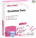 MomMed Ovulation Test Strips (LH25) with 25 Collection Cups, Reliable LH Surge Predictor OPK Kit, Accurately Track Ovulation Test, High Sensitivity Result for Women Home Testing, Pink