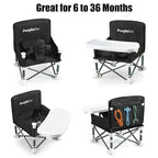 PandaEar Portable Baby Seat Travel| Compact Fold with Straps for Indoor/Outdoor Use| Great for Camping, Beach, Lawn |Toddlers, Kids, Boys, Girls (Black)