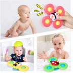 Airplane Travel Toys for Toddlers 1-3: Suction Cup Spinner Toys for 1 Year Old Boy Girl Birthday Gift - Sensory Spinning Baby Bath Toys 6-12-18 Months