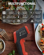 Wintact Infrared Thermometer Temperature Gun, Non-Contact Digital Surface Laser Heat Temp Gun for Kitchen Cooking Food Pizza Oven Grill Fridge -58℉ to 788℉