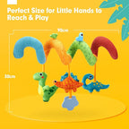 hahaland Car Seat Toys for Babies 0-6 Months Boy - Baby Toys 0-6 Months - Rattle, Mirror, Crinkle, Squeaky, Developmental Carseat Stroller Travel Birthday Gift for Infants