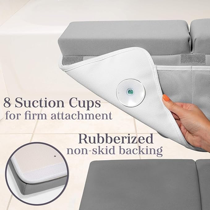 Bath Kneeler, Baby Bath Kneeler and Elbow Rest Pad Set, Kneeling Pad for Bathing Baby, Knee Pads for Bathing Babies (Gray, X-Large (22 Inches × 15 Inches))