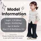 2 Pack Toddler Baby Girl Pants Flare Leggings Ribbed Knit Newborn Bell Bottoms Solid Ruffle Infant Pants for Girls