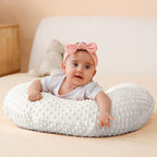 Nursing Pillow and Positioner, Breastfeeding, Bottle Feeding, Baby Sitting Support with Removable Ultra Soft Cover, Tummy Time Support for Baby Boys and Girls (White)