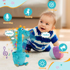 Dancing Talking Dinosaur for Baby Toddler, Interactive Mimicking Toy with Recording and Repeating, 60 Songs