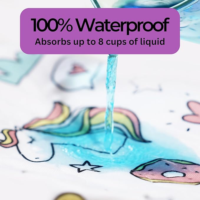 Hygge Sheets® Potty Training Pee Pads for Kids, Toddlers - 100% Waterproof, Non Slip Bed Wetting Pad for Full Size Beds - Washable, Reusable Mattress & Sheet Protector - Unicorn