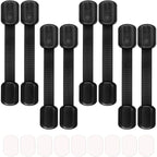 8 Pack Black Child/Baby Safety Cabinet Locks - Maveek Adjustable Strap Baby Proof Latches with No Trapped Fingers for Cupboard/Drawers/Closet/Toilet Seat/Oven and Fridge, Free 9 Extra Adhesive Pads
