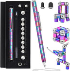 Magnetic Fidget Pen - Perfect Writing and Spinner Magnet Toy Combination, Figette Figit Pen with 13 Magnetic Rings, Ideal Office Study Gift for Kids 8+, Teens & Adults with ADHD(Colorful)