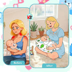 Nursing Pillow for Breastfeeding & Bottle Feeding - Ergonomic C-Shape Design with Breathable Filling & Removable Washable Cover, Supports 0-18 Months (Feeding, Tummy Time, Sitting)