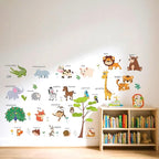 Large Animals Learning Educational Wall Stickers Kids,Nursery Playroom Wall Decals,Daycare Preschool Classroom Wall Stickers Peel and Stick Removable,Cute Wall Decor for Boy,Girl,Toddler,Baby.