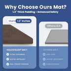 Baby Play Mat for Floor,1.3" Thick Memory foam Tummy Time Mat,Water Repellent Soft Velvet Nursery Rug,Extra Large Non Slip for Crawling,Toddlers,Infants,kids,Tatami Style for Living Room(Dark Brown)