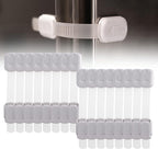 Inaya 16-Pack Child Proof Locks for Cabinet Doors, Drawers, Fridge, Toilet Seat, Dishwasher, Trash Can, Cupboard - 3M Adhesive - No Drilling - Baby Proofing Cabinet Locks