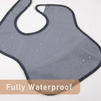 Mess Proof Baby Bib 3 Pack, Waterproof Led Weaning Baby Feeding Bibs with Food Catcher, Travel Feeding Bibs