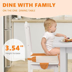 Booster Seat for Kitchen Chair with Adjustable Straps, Toddler Booster Seats for Dining Table Portable for Travel Camping Eating, Booster Cushion for Table for Baby Child Infant Kid Boy Girl