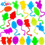 40 Pcs Easter Sticky Hands for Kids, Plastic Easter Eggs Fillers Basket Stuffers for Toddler Boys Girls Easter Eggs Hunt Games Party Favors Supplies Classroom Prizes Goodie Bag Fidget Sensory Toy Bulk