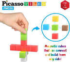 Picasso Cubes Kids Pixel 1” Magnetic Puzzle Cube Mix & Match w/Free Ideabook Sensory Toys STEAM Learning Building Block Magnets Construction Toy Set Stacking Magnet Creative Kit