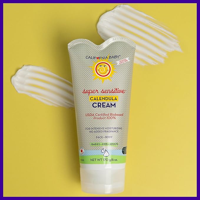 California Baby Calendula Cream | Soothing Baby Cream | Allergy Friendly | Plant-based | Soothes and Moisturizes Irritated, Dry Skin On Face and Body | 6 oz