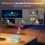 Portable Sound Machine with Night Light, White Noise Sound Machine for Sleeping, 20 Soothing Sounds, Headphone Jack,Long-Lasting Power, Timer, Mini White Noise Machine for Travel Home and Office,Green
